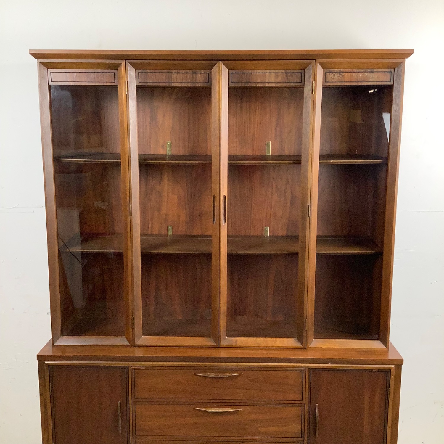 Vintage Walnut Breakfront With Display Top - image-18