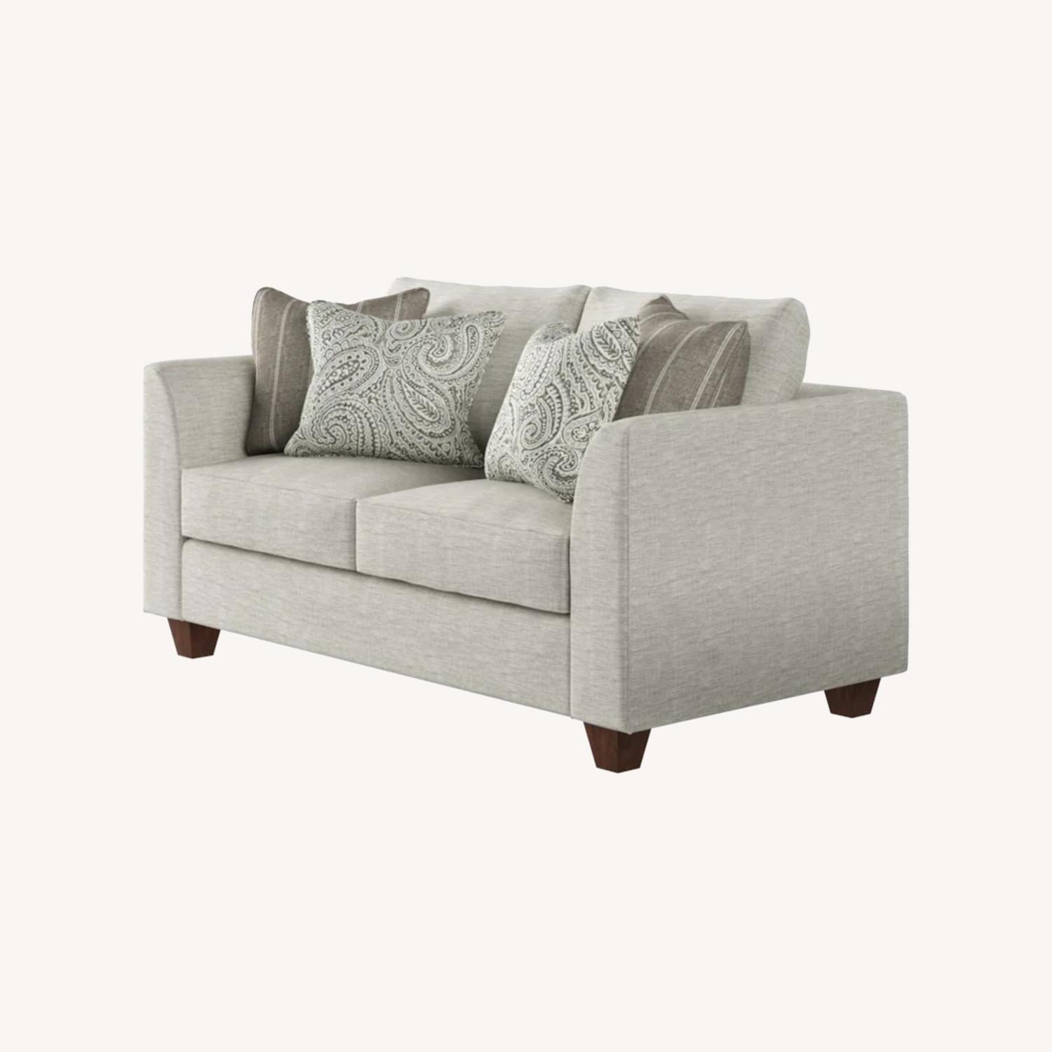 Light Gray Fabric 2 Seater Sofa - image-0