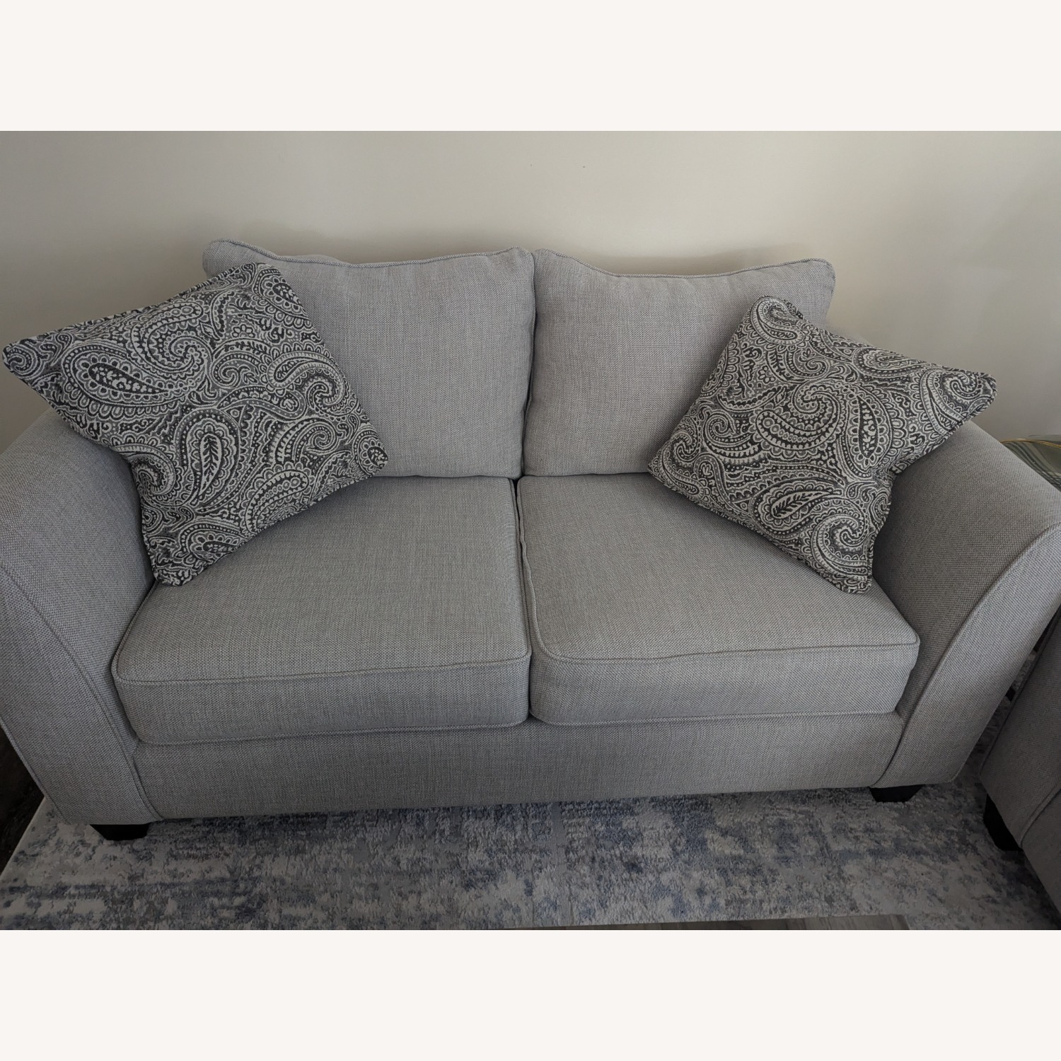 Light Gray Fabric 2 Seater Sofa - image-1