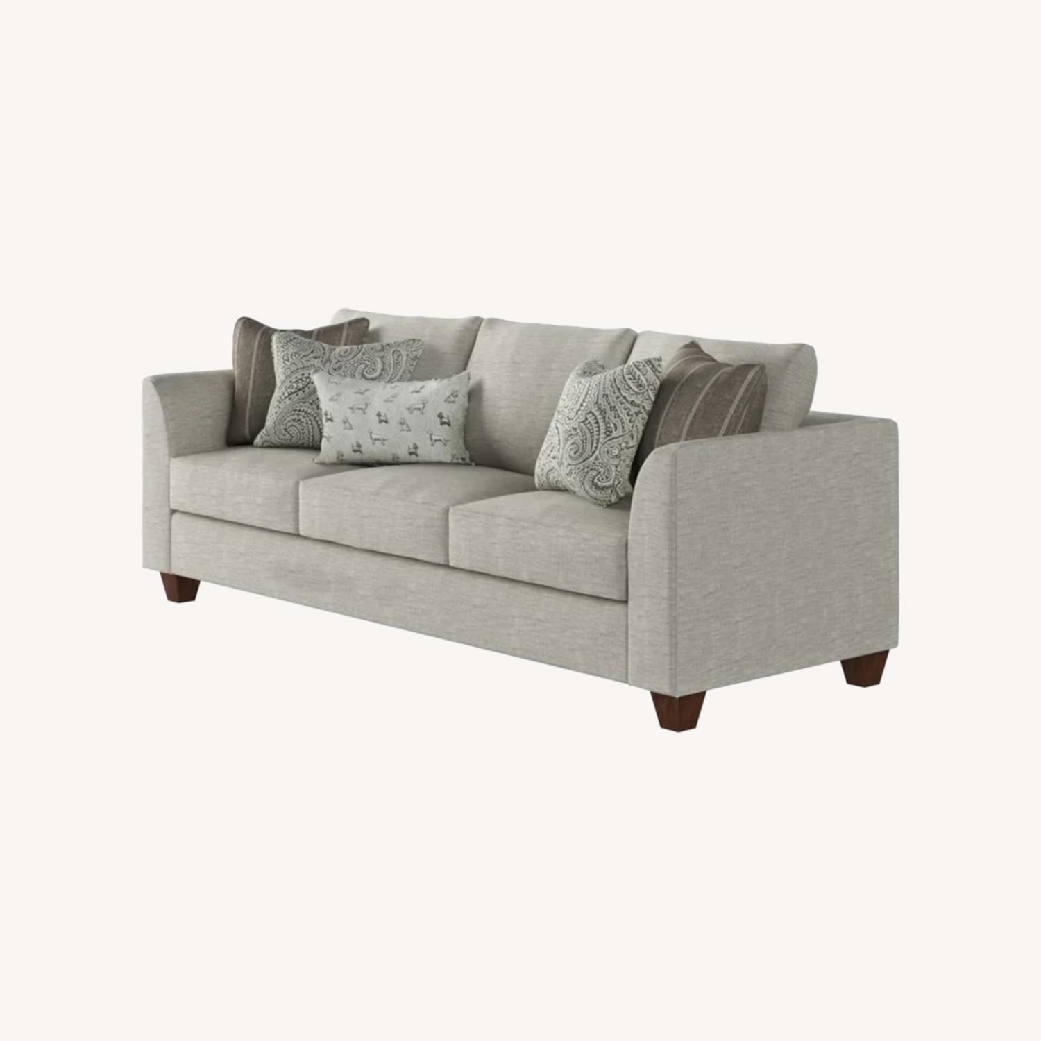 Light Gray Fabric 3+ Seater Sofa - image-0