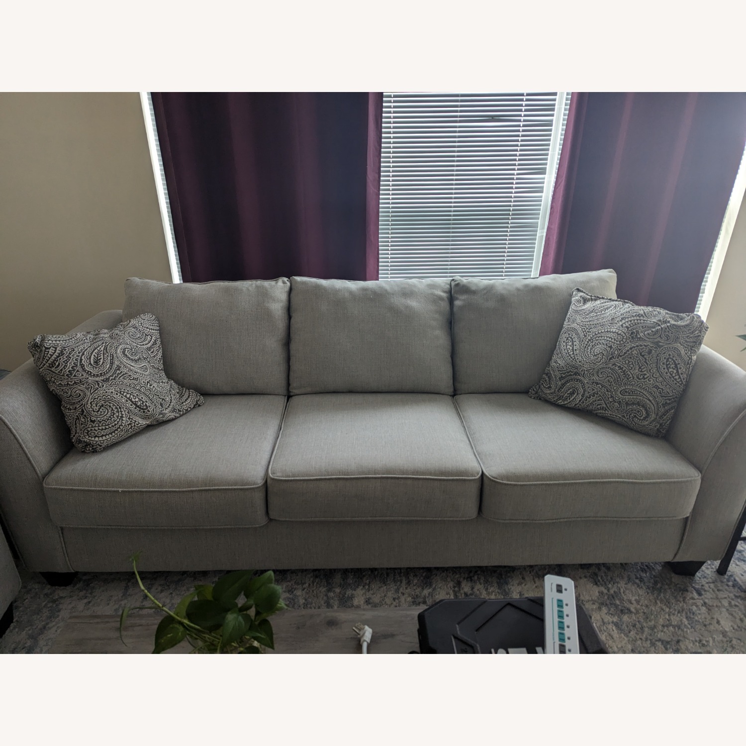 Light Gray Fabric 3+ Seater Sofa - image-2