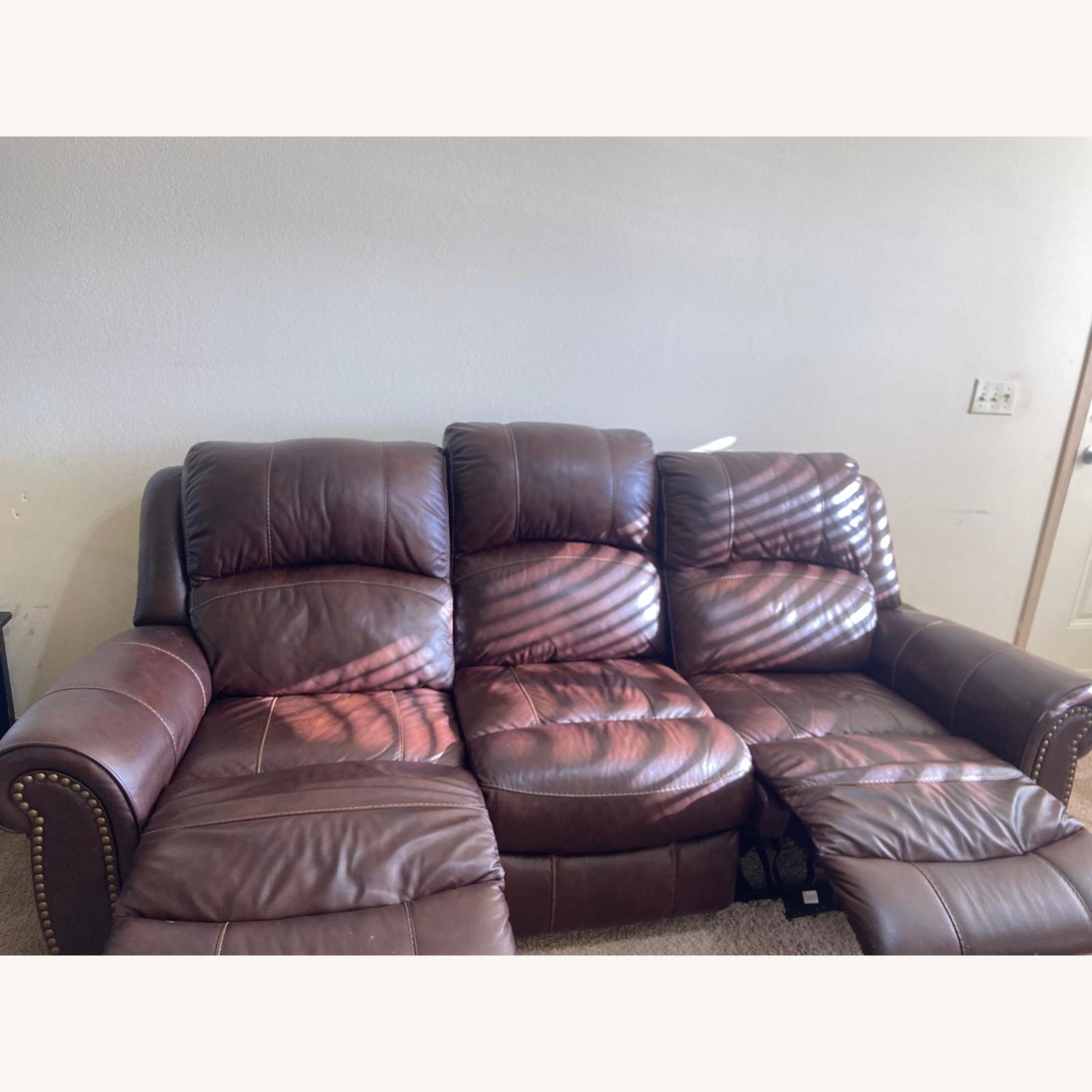 Geninue Leather Recliner Sofa - image-2