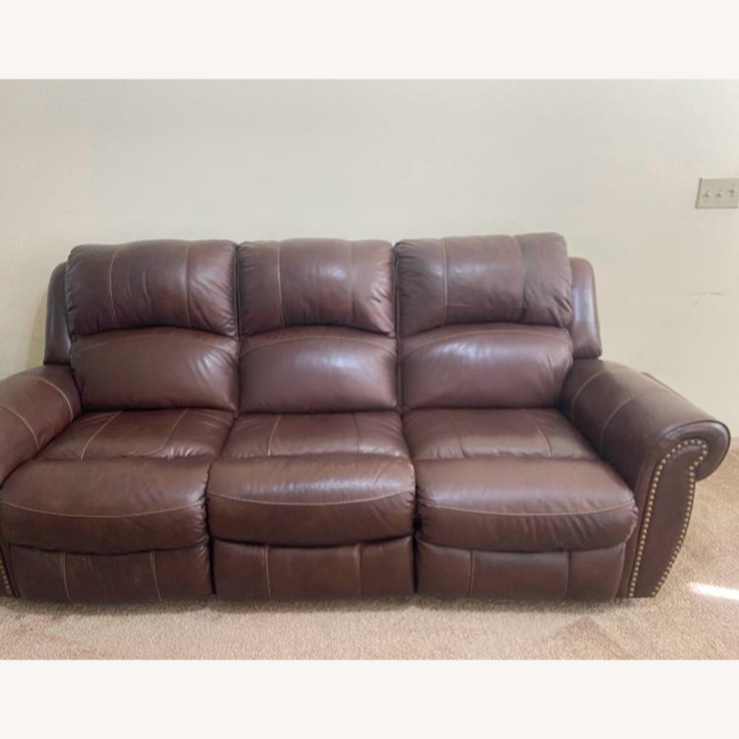 Geninue Leather Recliner Sofa - image-4