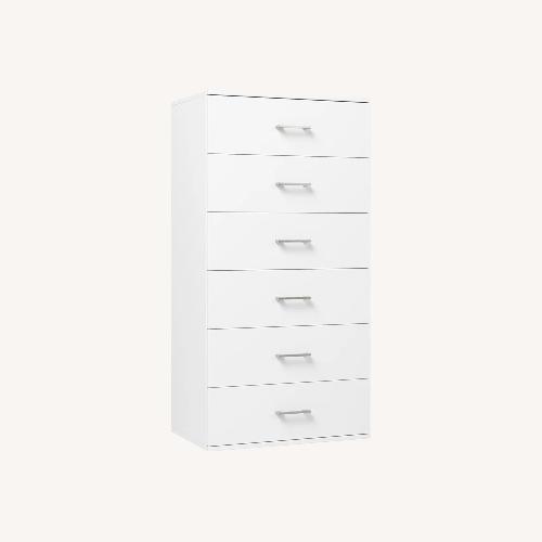 Used Wayfair Badilla 6-Drawer White Wood Dresser for sale on AptDeco