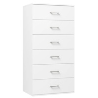 Wayfair Badilla 6-Drawer White Wood Dresser