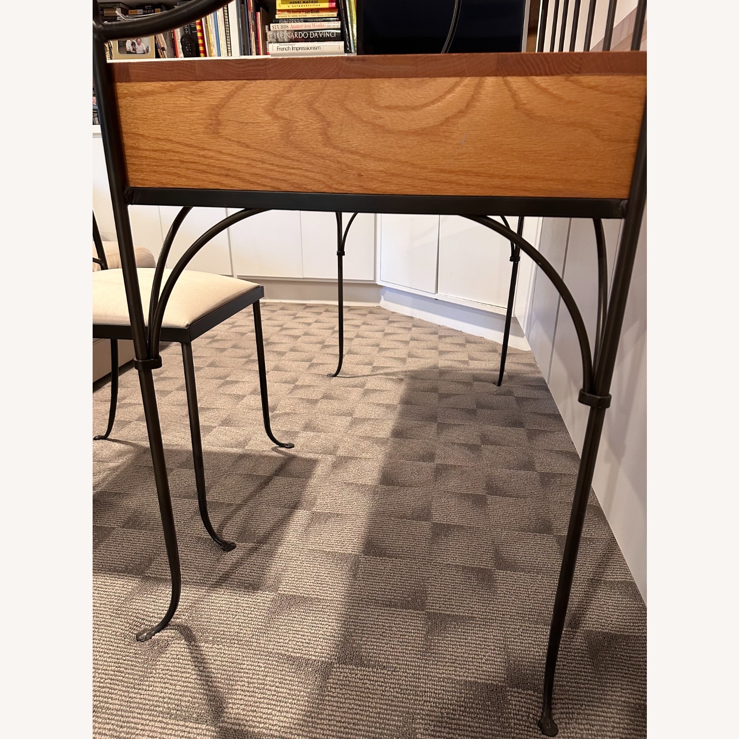 Wood and Iron Desk with Chair - image-3