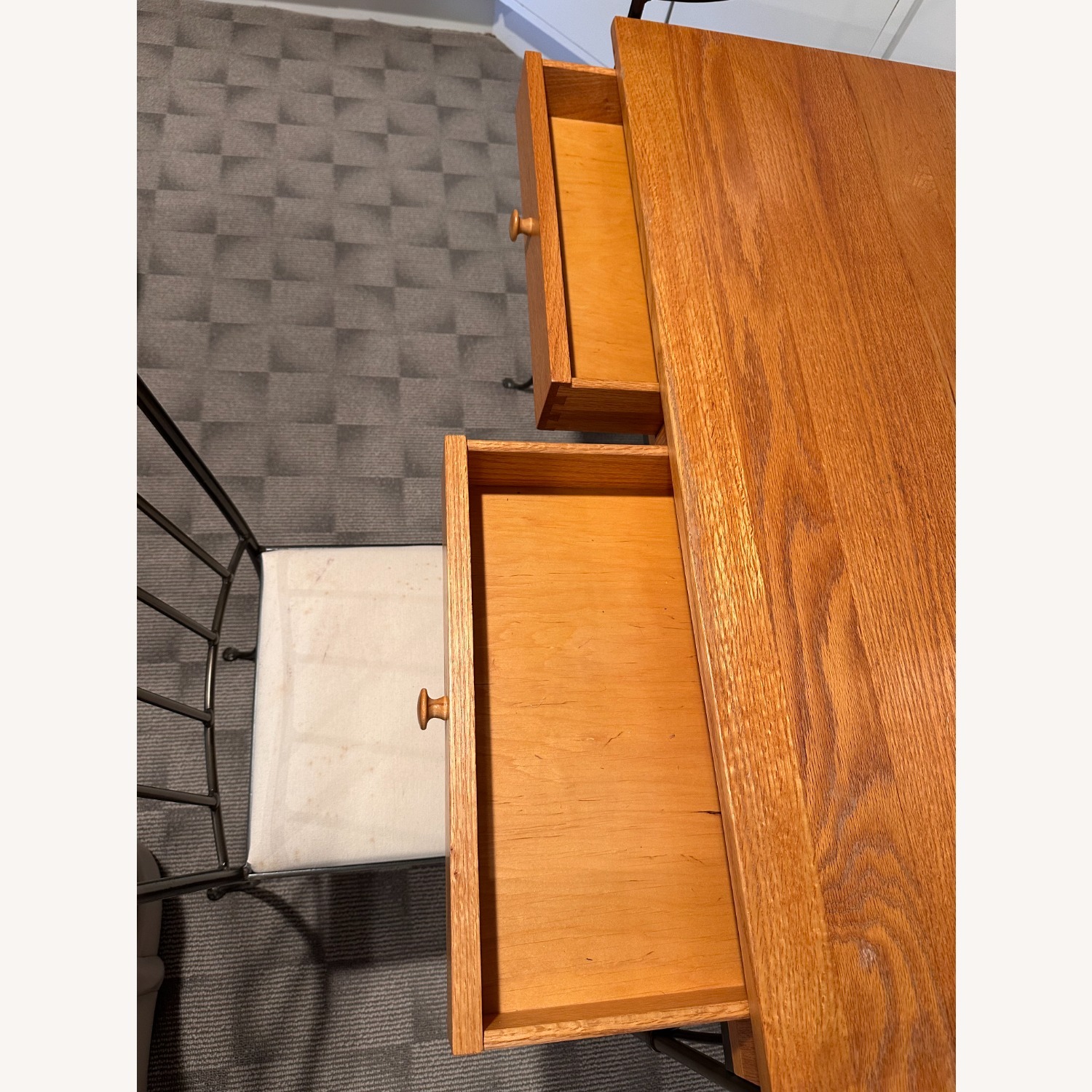 Wood and Iron Desk with Chair - image-2