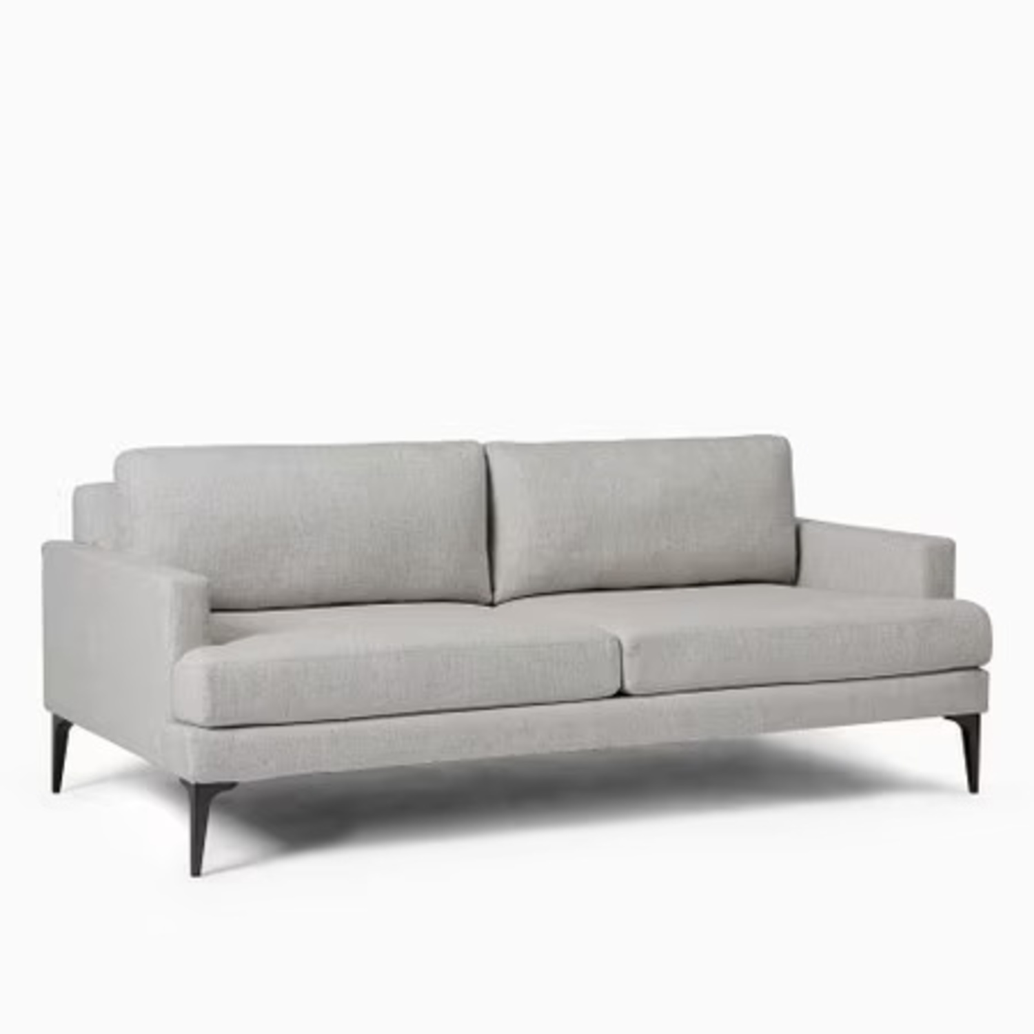 West Elm Andes Dark Gray Velvet Futon - image-0