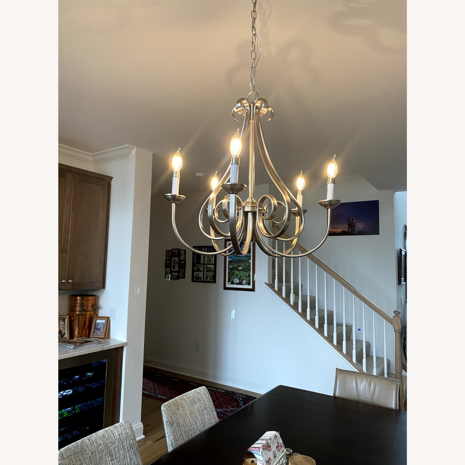 Brushed Nickel Dining Lamp - image-2