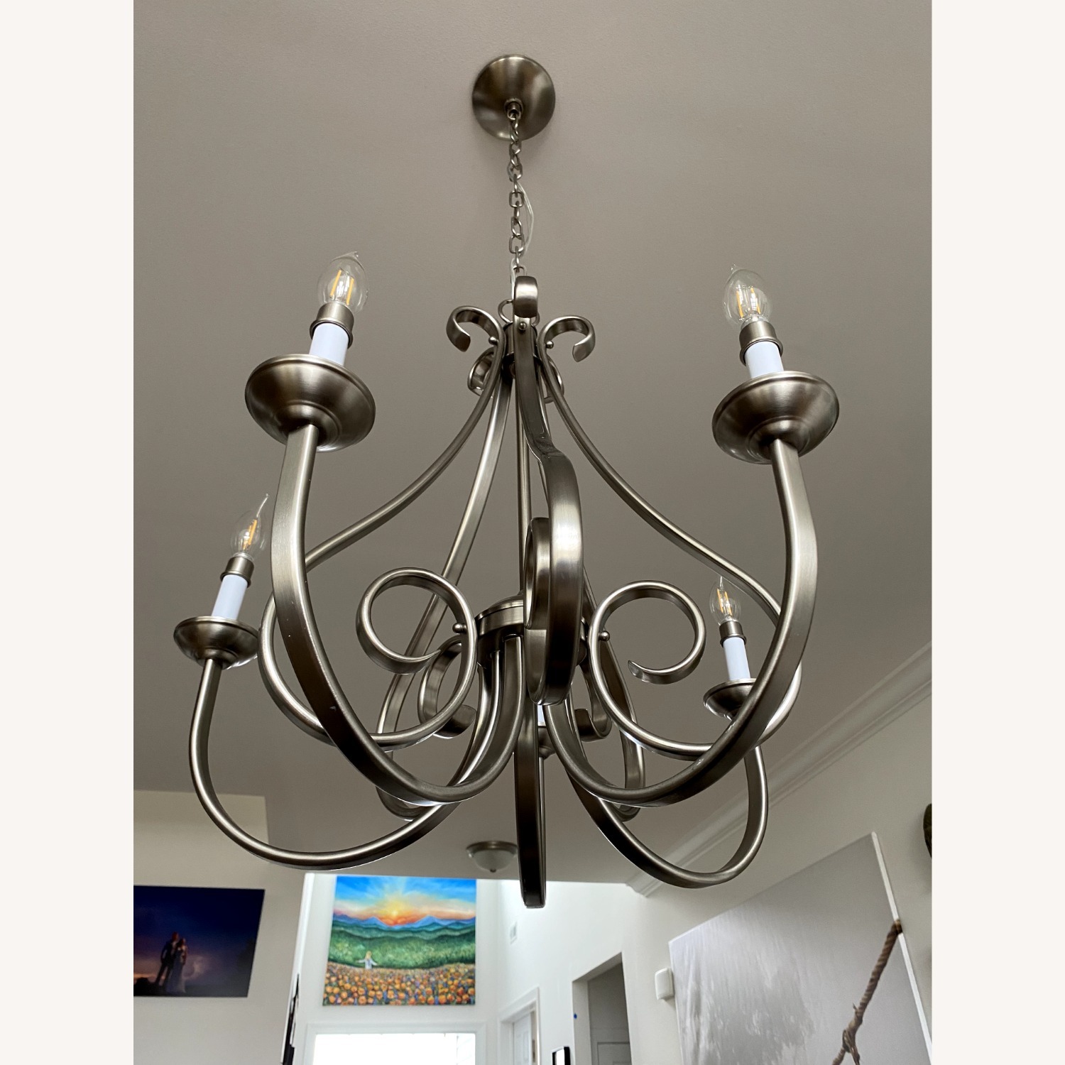 Brushed Nickel Dining Lamp - image-4