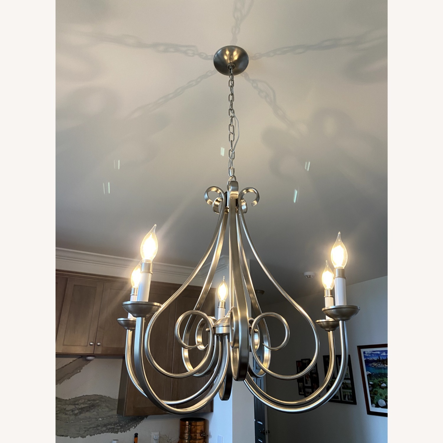 Brushed Nickel Dining Lamp - image-1