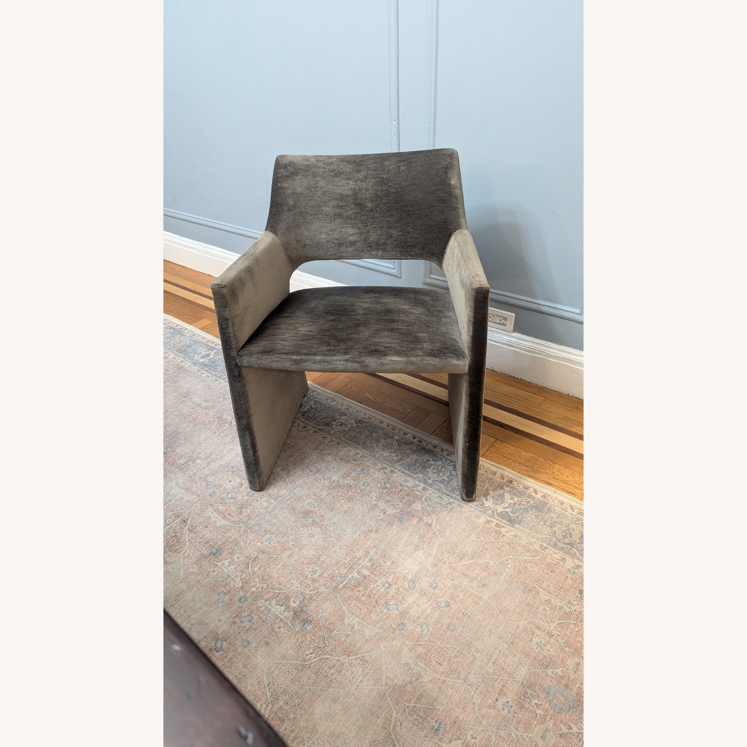 CB2 Foley Mink Velvet Dining Armchairs - image-1