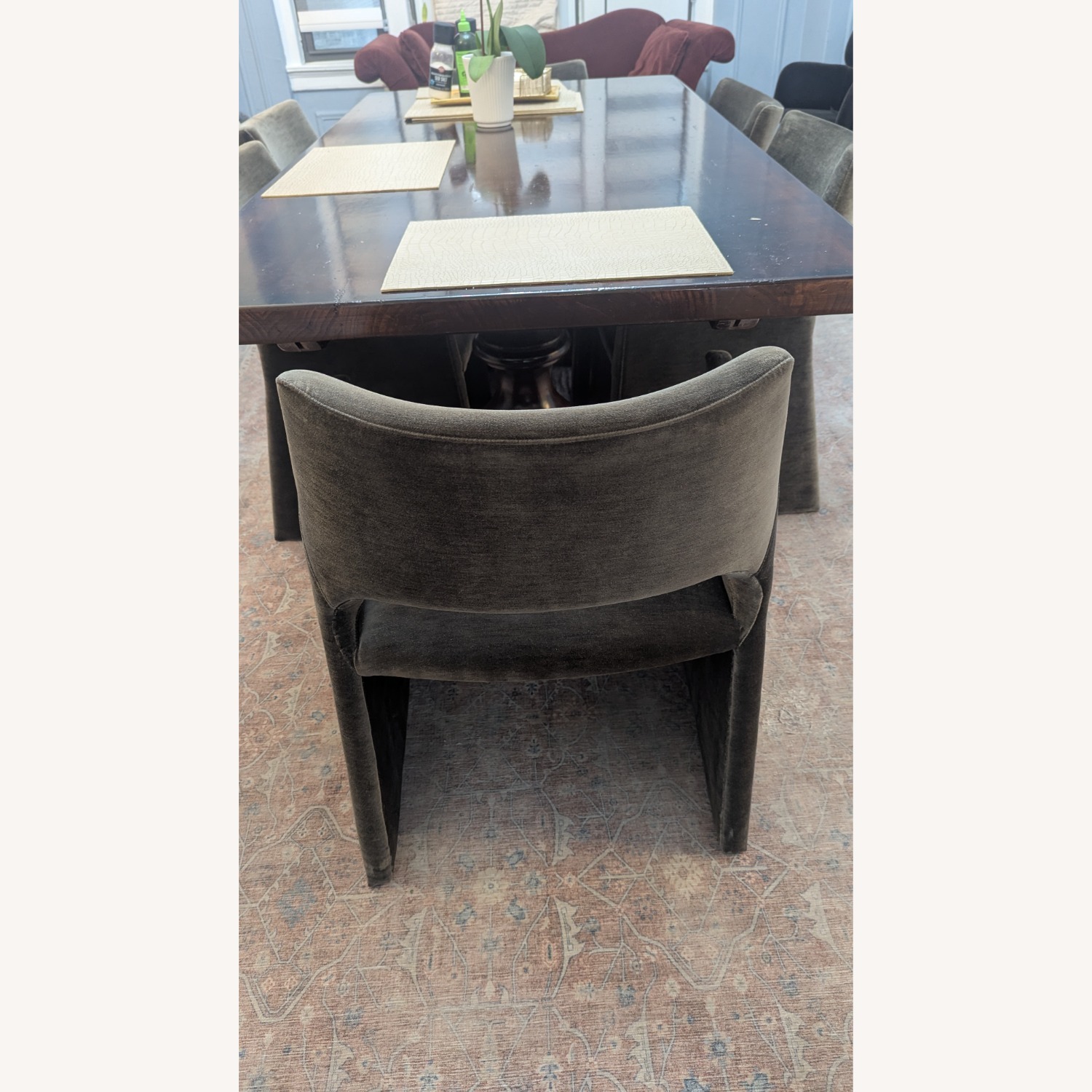 CB2 Foley Mink Velvet Dining Armchairs - image-5