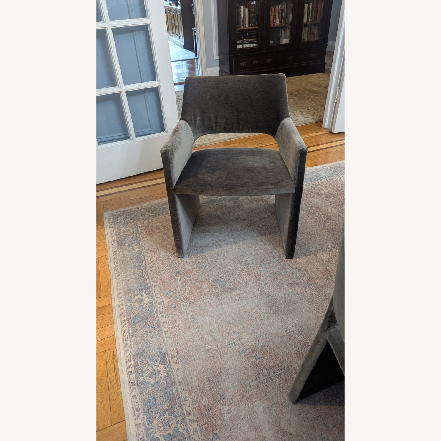 CB2 Foley Mink Velvet Dining Armchairs - image-2