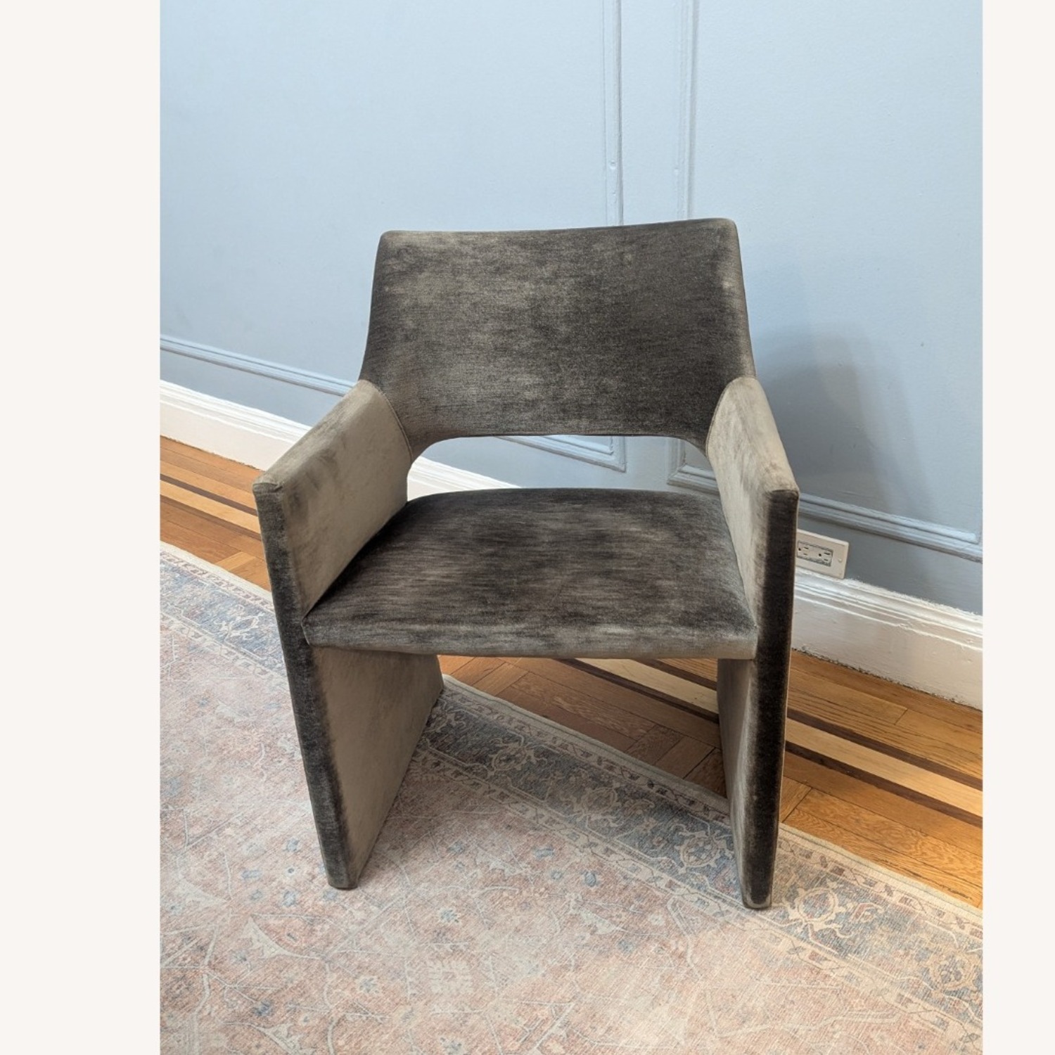 CB2 Foley Mink Velvet Dining Armchairs - image-6