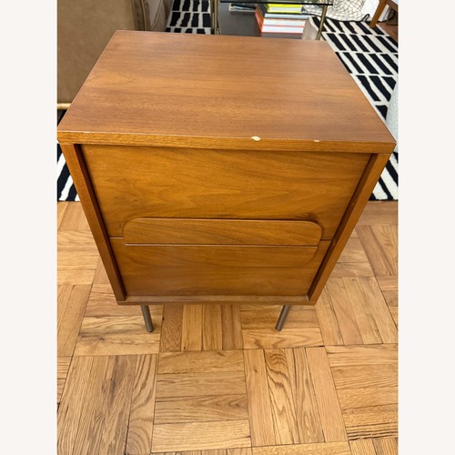 Used West Elm Gemini Dark Brown Wood Nightstand for sale on AptDeco