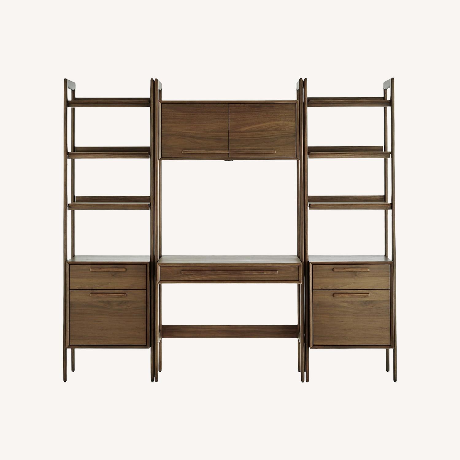 Crate & Barrel Light Gray Wood Bookcase - image-0