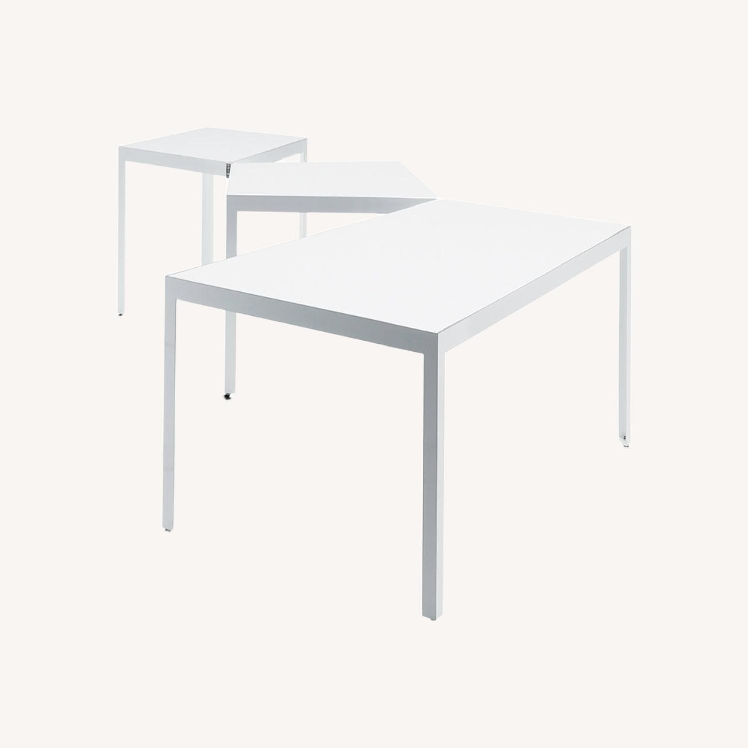 De Padova White Stainless Steel Dining Table - image-0