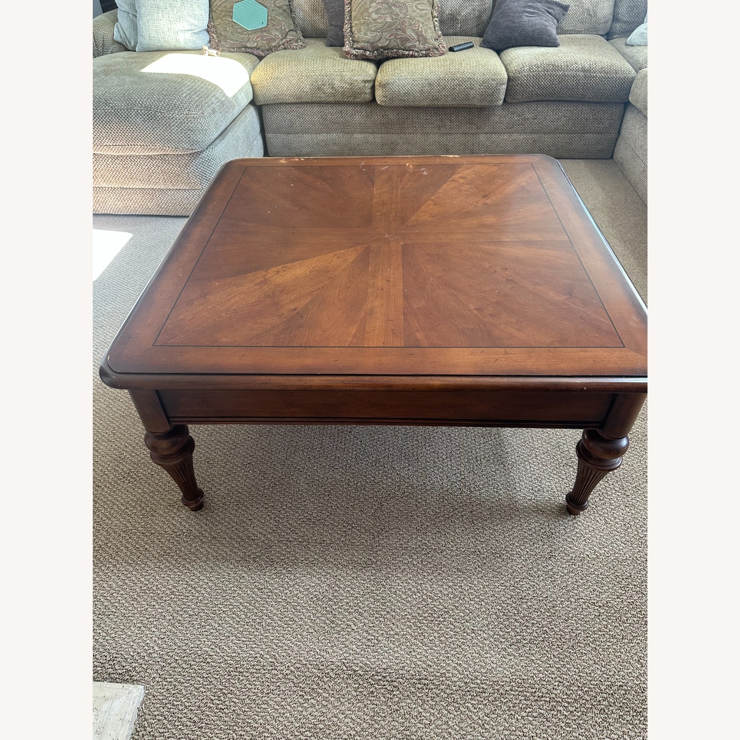 Dark Brown Wood Coffee Table - image-4