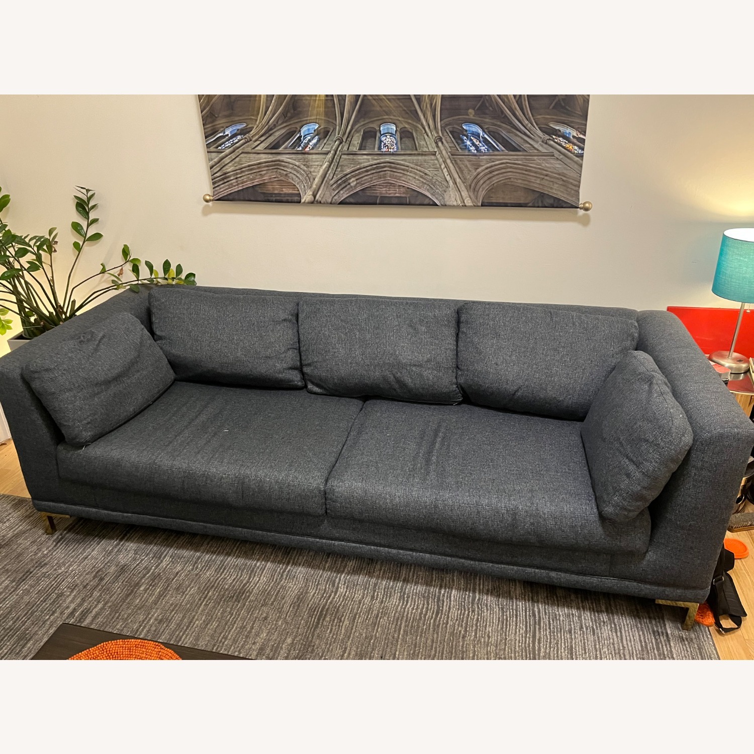 Apt2b Dylan Blue Fabric 3+ Seater Sofa - image-1