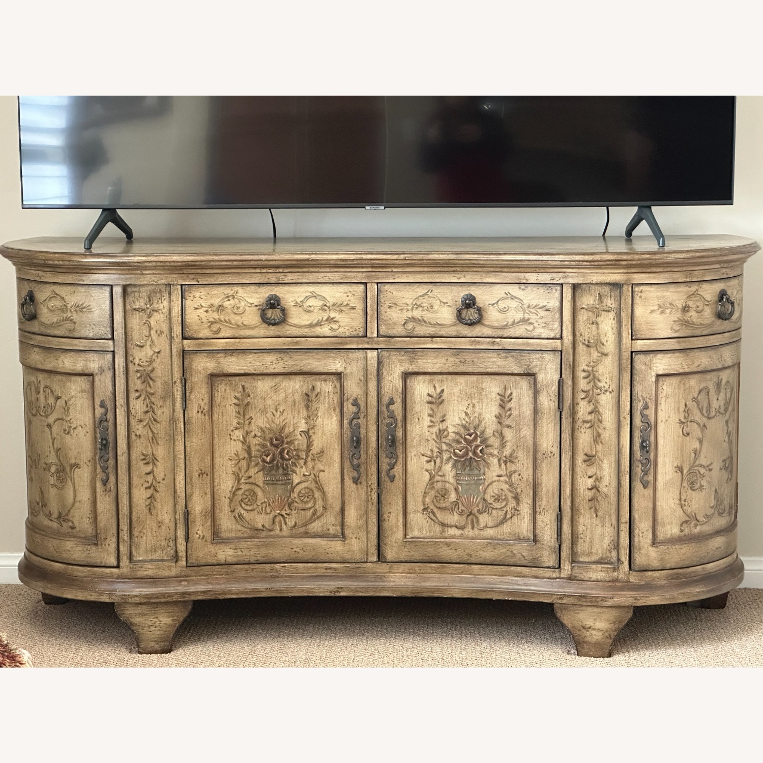 French Style Curved Tv Stand Console Credenza - image-3