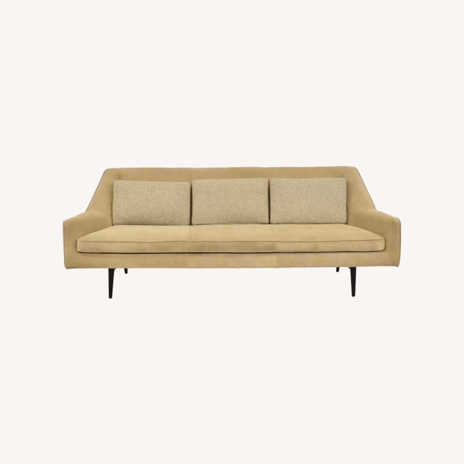 CB2 Suede Paul McCobb Sofa - image-0