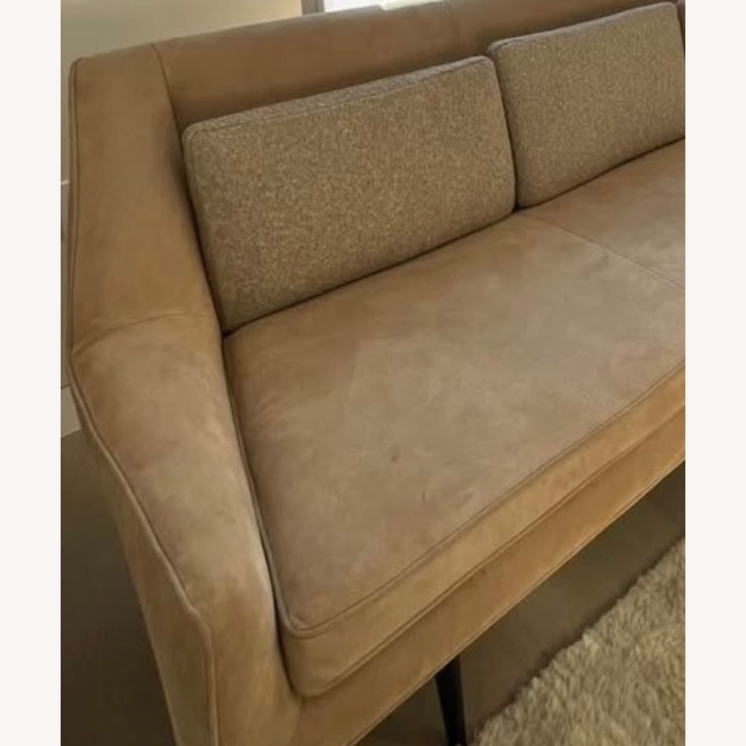 CB2 Suede Paul McCobb Sofa - image-3