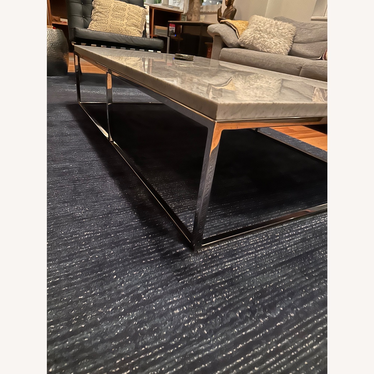 Restoration Hardware Light Gray Coffee Table - image-3