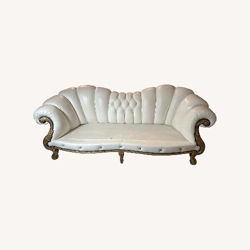 Used Vintage/Antique White Leather 3+ Seater Sofa for sale on AptDeco