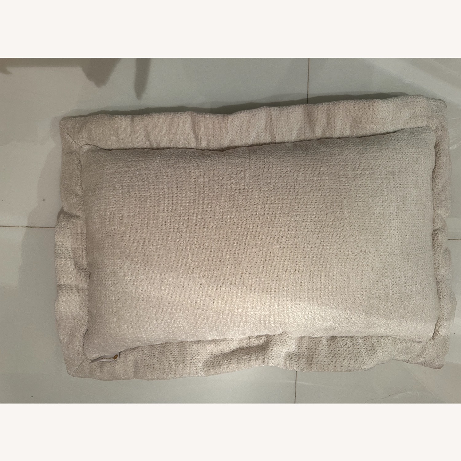 Vintage/Antique White Leather 3+ Seater Sofa - image-10