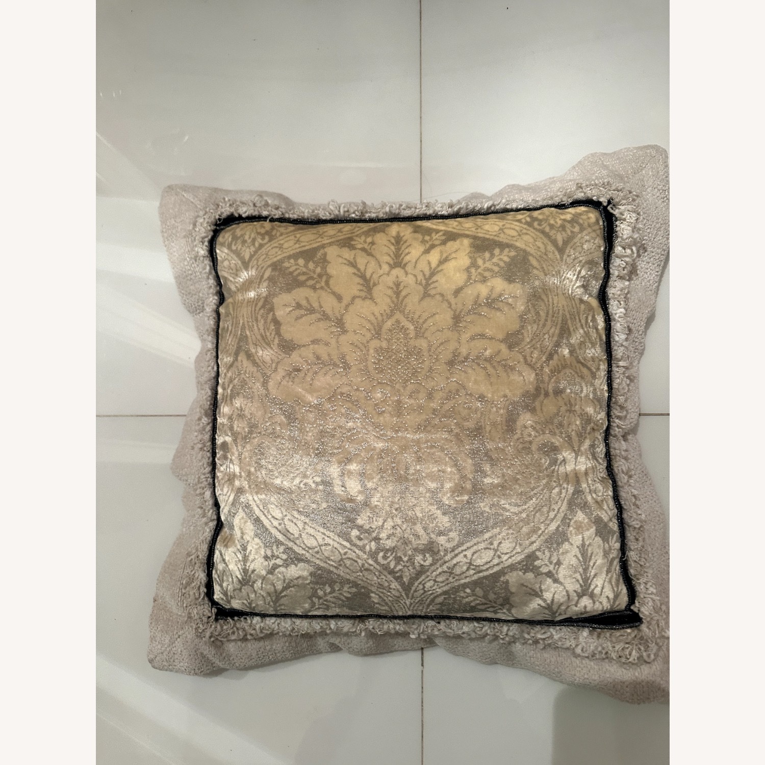 Vintage/Antique White Leather 3+ Seater Sofa - image-11