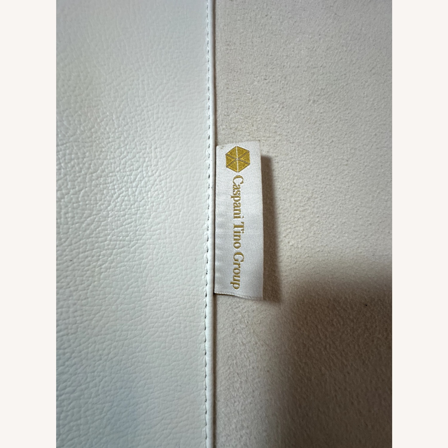 Vintage/Antique White Leather 3+ Seater Sofa - image-5