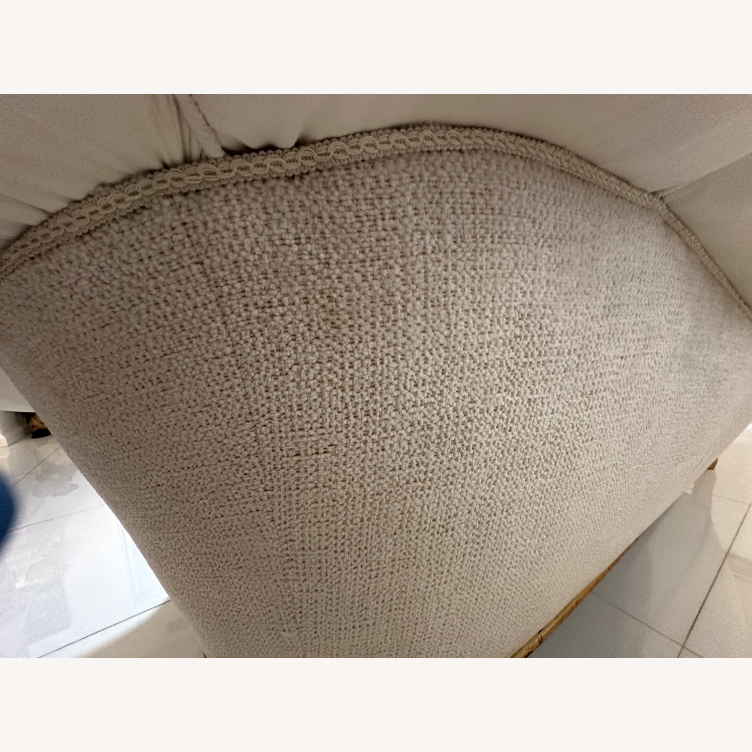 Vintage/Antique White Leather 3+ Seater Sofa - image-3