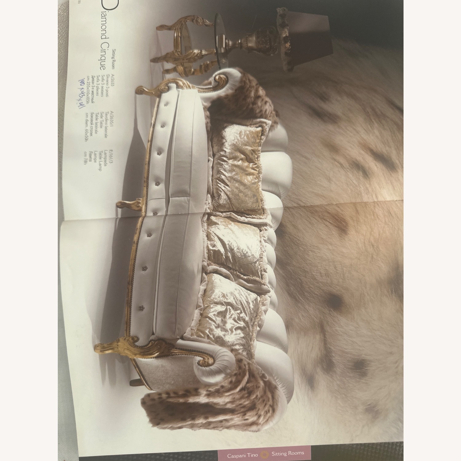 Vintage/Antique White Leather 3+ Seater Sofa - image-8