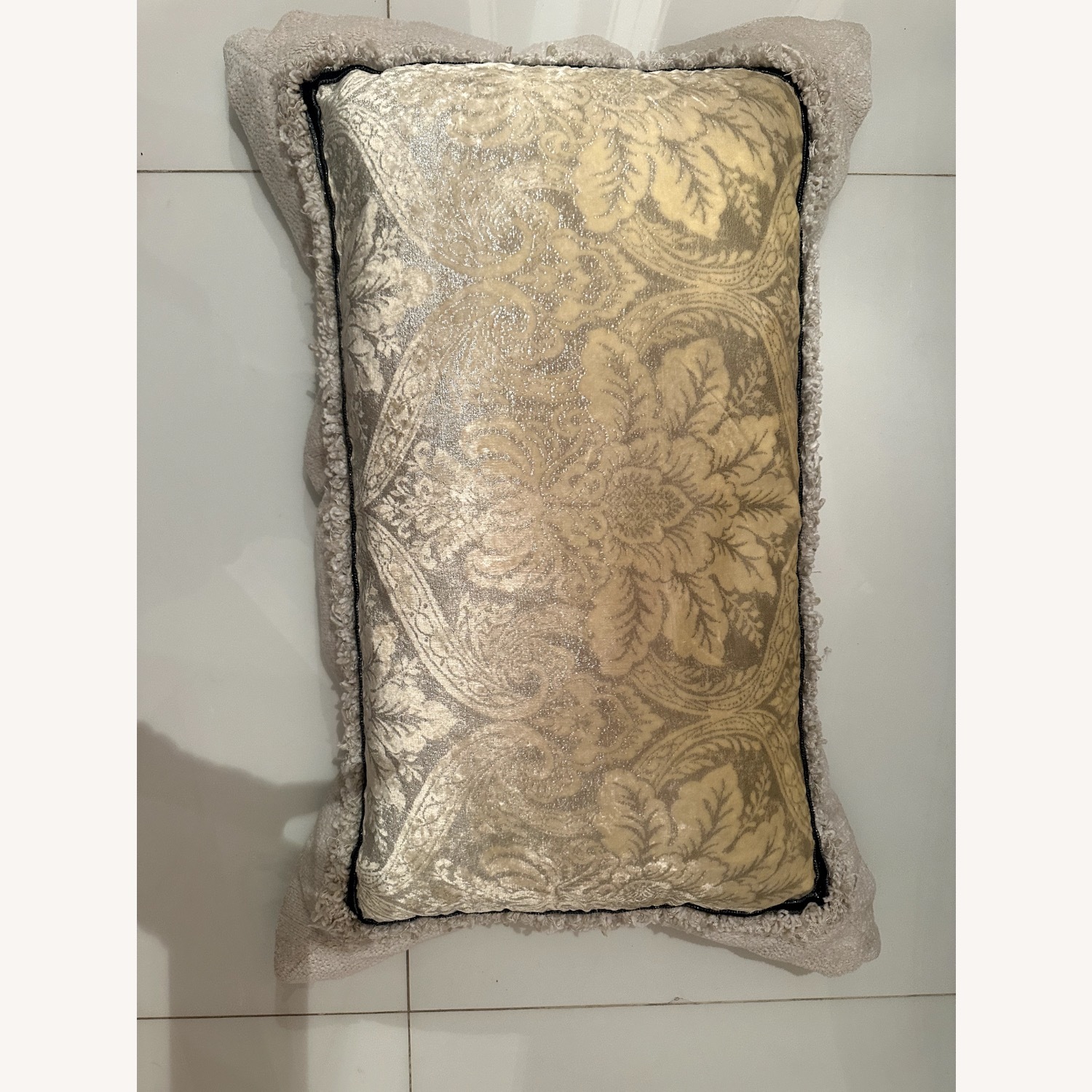 Vintage/Antique White Leather 3+ Seater Sofa - image-9