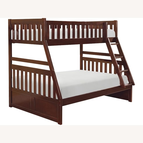 Used Ashley Furniture Dark Brown Wood Bunk Bed for sale on AptDeco