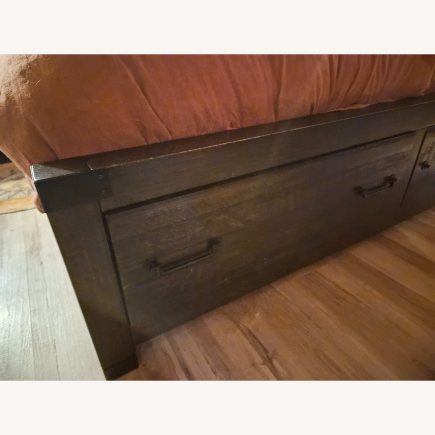 Raymour & Flanigan Dark Brown Wood King Bed - image-2