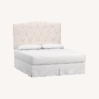 Pottery Barn Silver Taupe Linen Queen Headboard