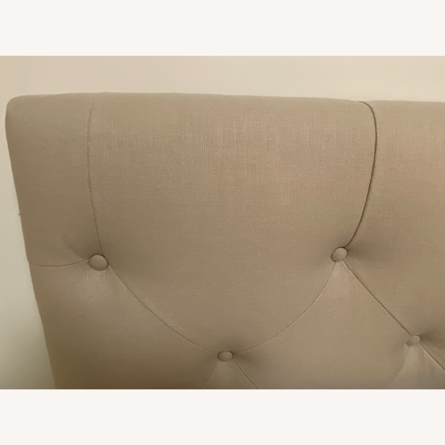 Pottery Barn Silver Taupe Linen Queen Headboard - image-3