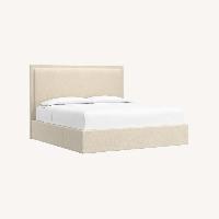 Crate & Barrel Meraux Ivory King Storage Bed