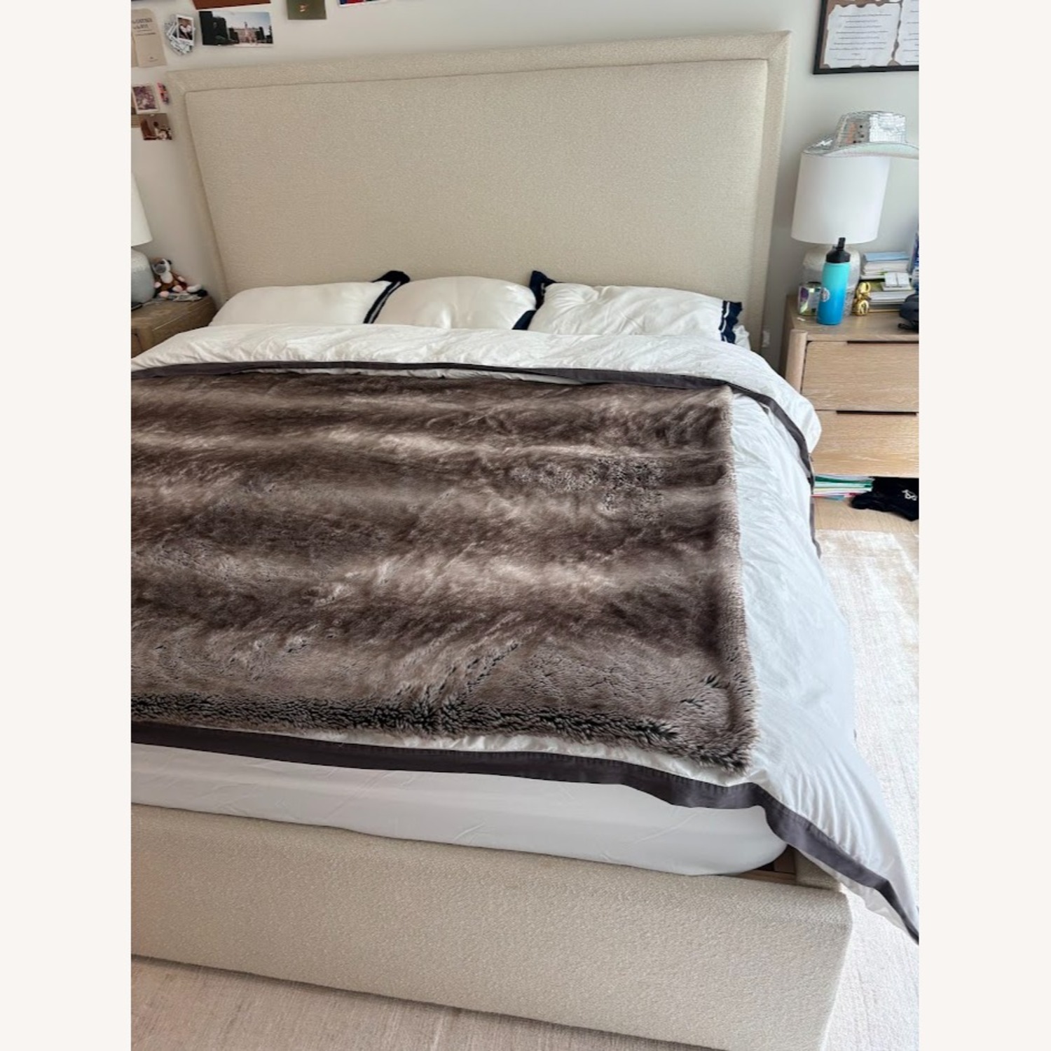 Crate & Barrel Meraux Ivory King Storage Bed - image-3