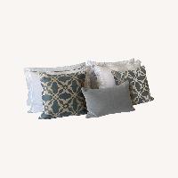 Room & Board Blue Patterned Decorative Pillow