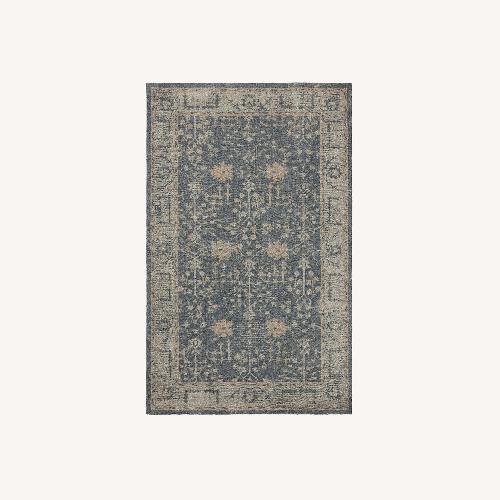 Used Pottery Barn Reeva 6 x 9 Dark Gray Patterned Rug for sale on AptDeco