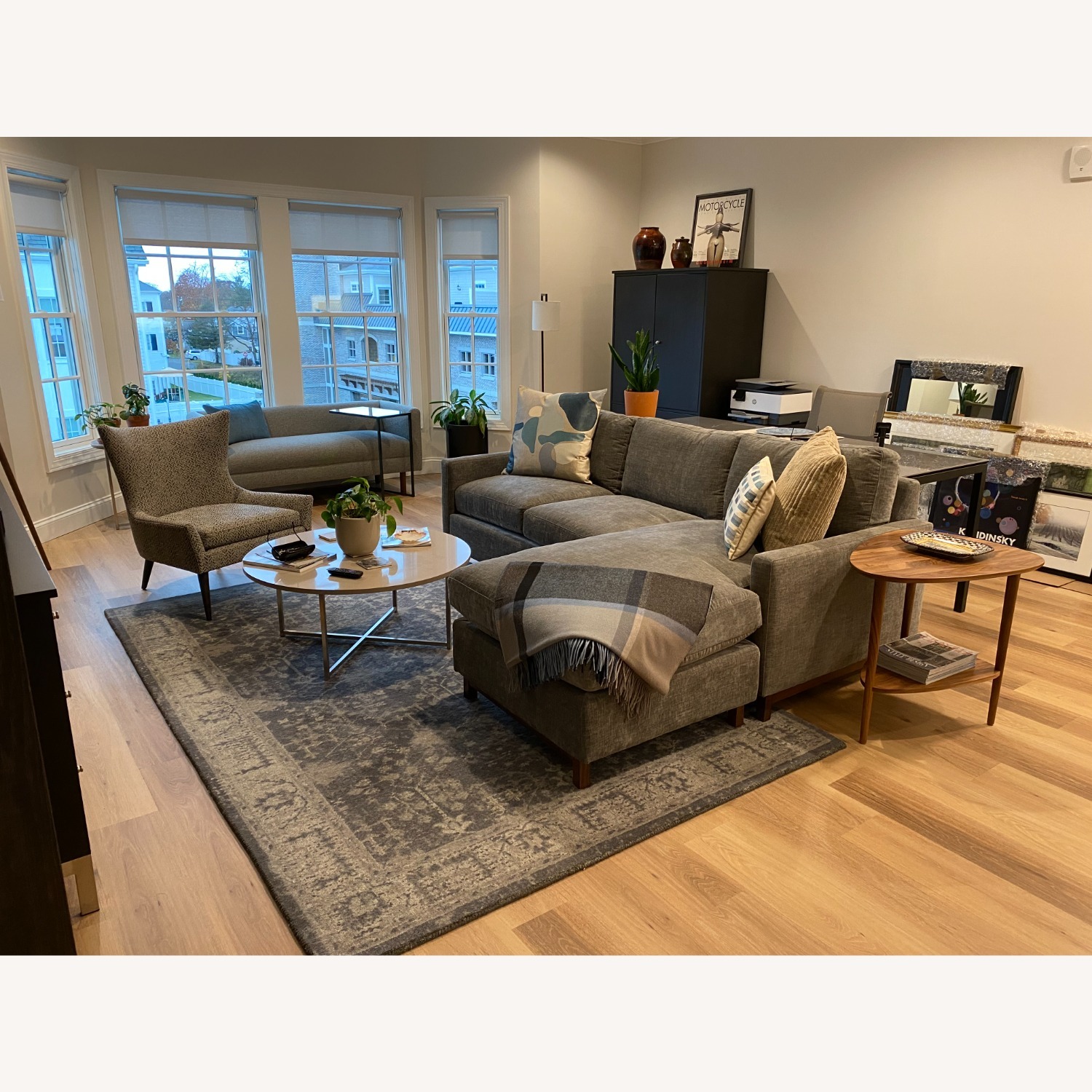 Pottery Barn Reeva 6 x 9 Dark Gray Patterned Rug - image-2