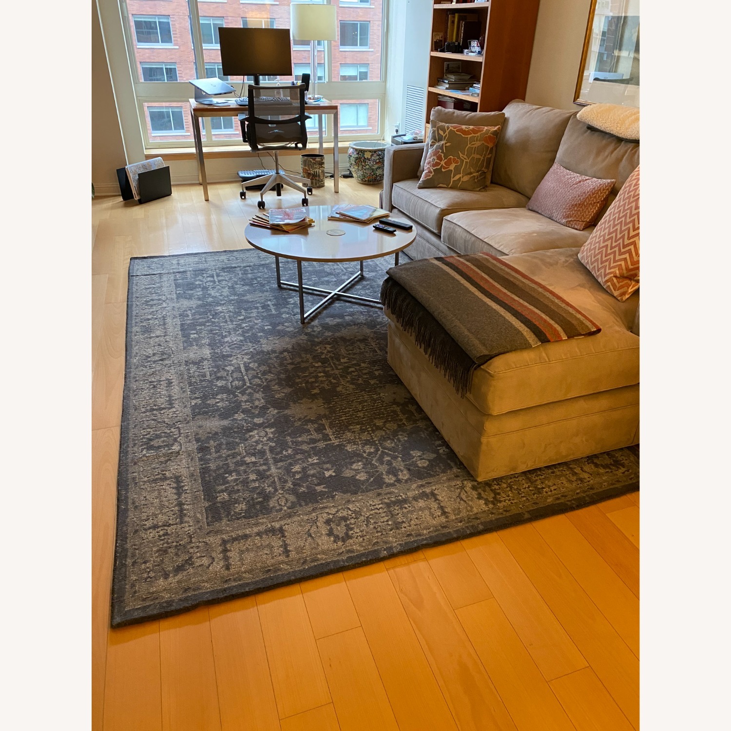 Pottery Barn Reeva 6 x 9 Dark Gray Patterned Rug - image-1