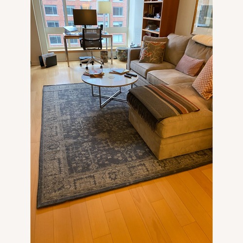 Used Pottery Barn Reeva 6 x 9 Dark Gray Patterned Rug for sale on AptDeco