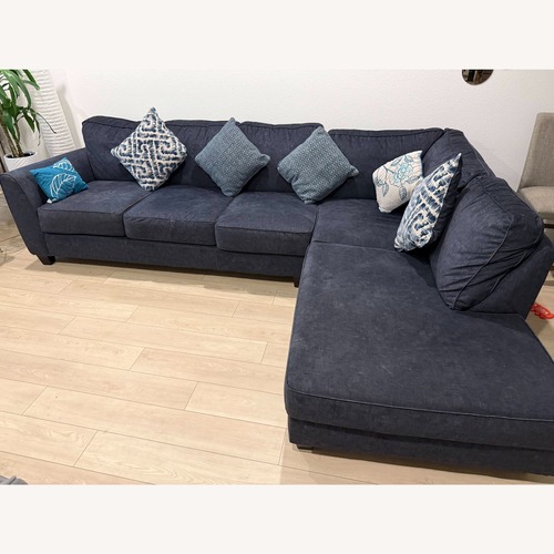 Used Blue Fabric 3+ Seater Sofa for sale on AptDeco