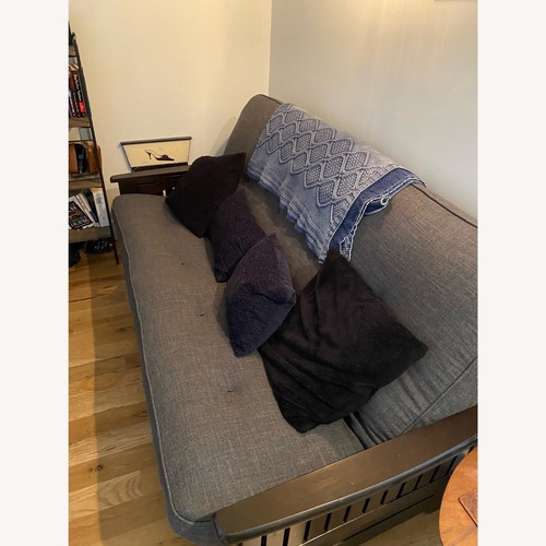 Used  Wayfair Dark Gray and Dark Wood Futon for sale on AptDeco