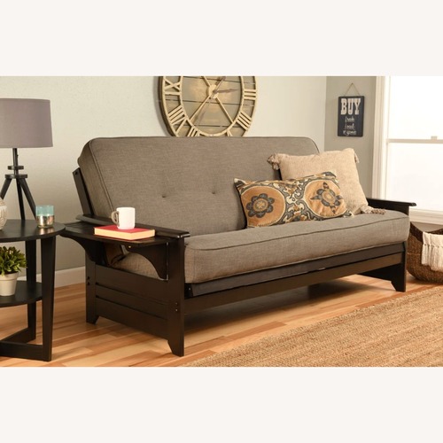 Used Wayfair Dark Gray and Dark Wood Futon for sale on AptDeco