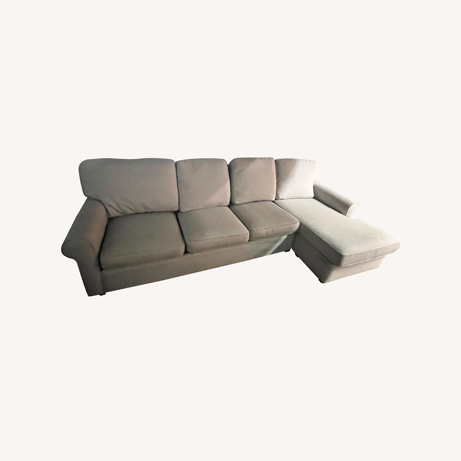 Natural Fabric 2 Piece Sectional - image-0